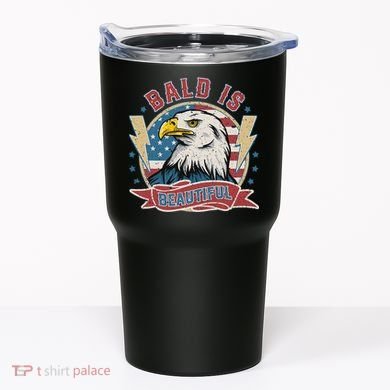 Bald Is Beautiful 4th Of July Independence Day Tumbler