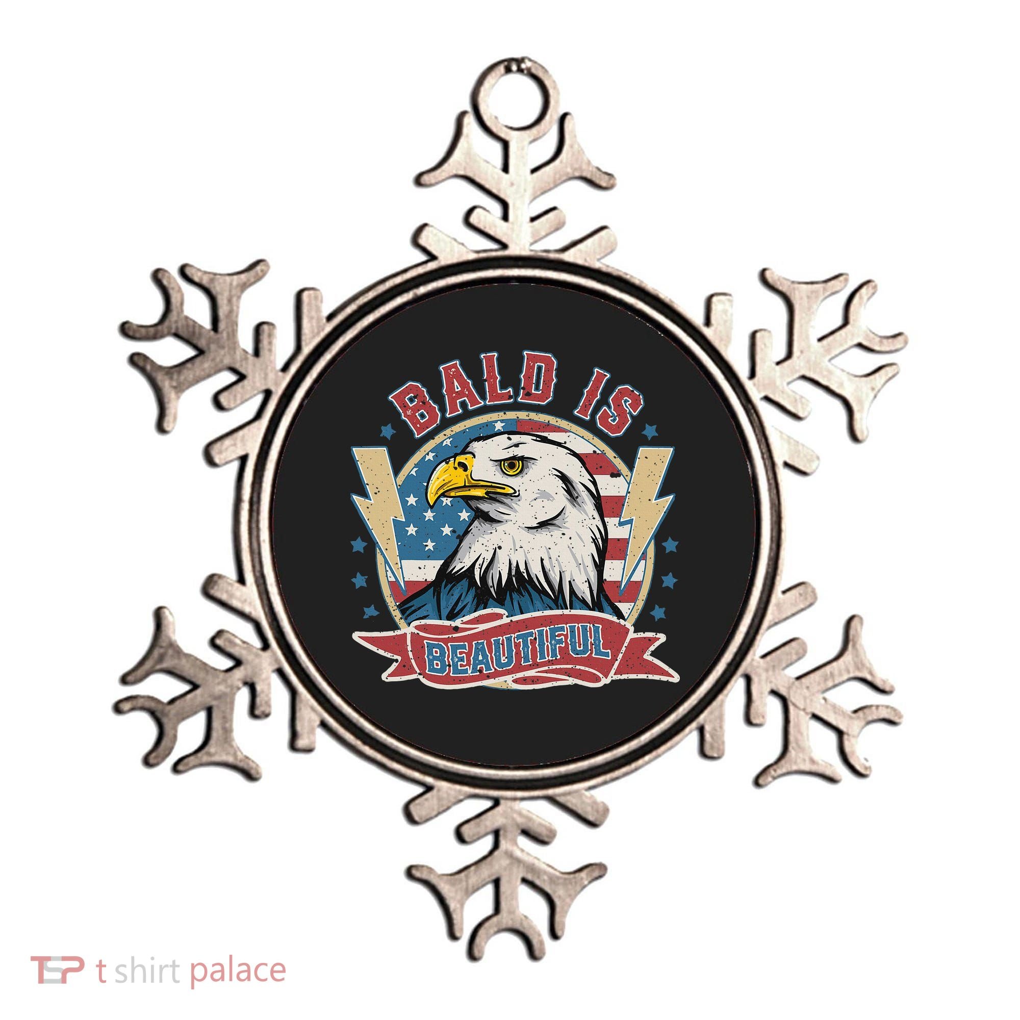 Bald Is Beautiful 4th Of July Independence Day Ornament