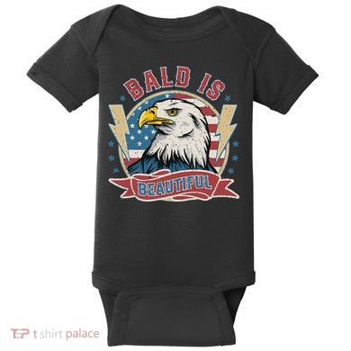 Bald Is Beautiful 4th Of July Independence Day Baby Bodysuit