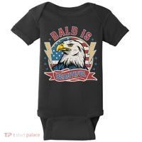 Bald Is Beautiful 4th Of July Independence Day Baby Bodysuit thumb 0
