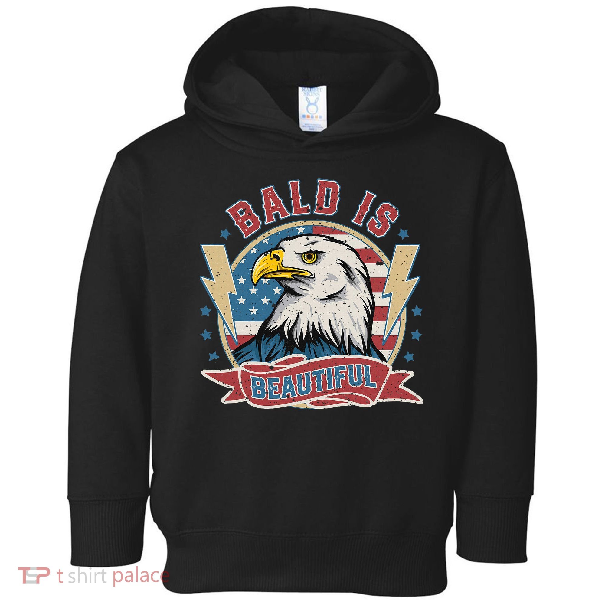 Bald Is Beautiful 4th Of July Independence Day Toddler Hoodie