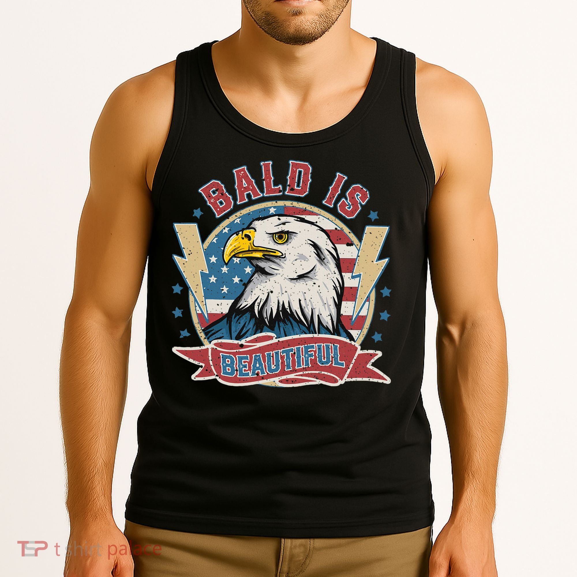 Bald Is Beautiful 4th Of July Independence Day Tank Top