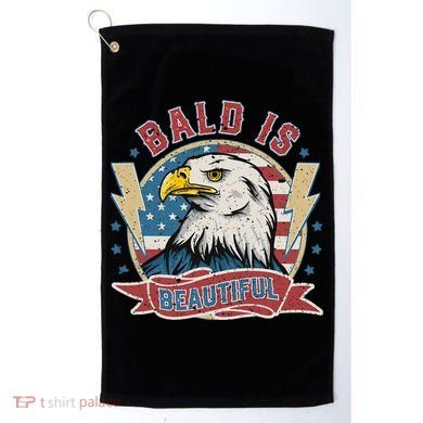 Bald Is Beautiful 4th Of July Independence Day Golf Towel