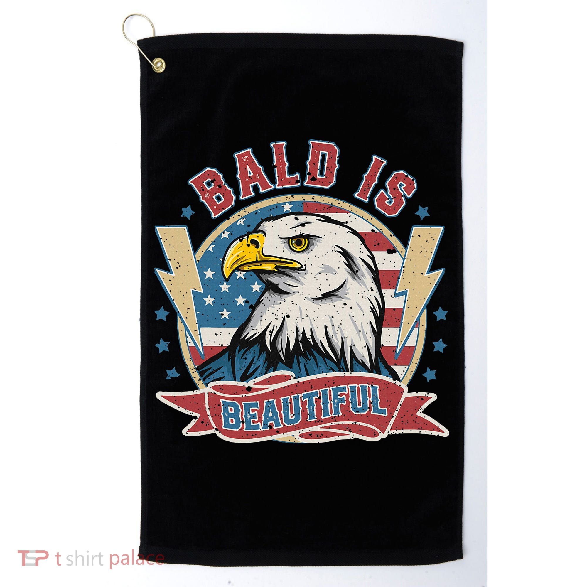 Bald Is Beautiful 4th Of July Independence Day Golf Towel