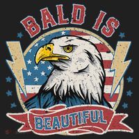 Bald Is Beautiful 4th Of July Independence Day Golf Towel thumb 3