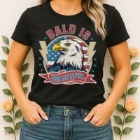Bald Is Beautiful 4th Of July Independence Day Women's T-Shirt thumb 2