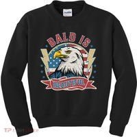 Bald Is Beautiful 4th Of July Independence Day Kids Sweatshirt thumb 0