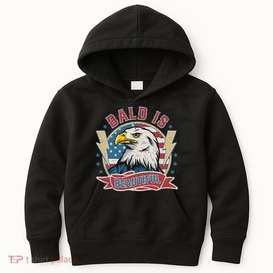 Bald Is Beautiful 4th Of July Independence Day Kids Hoodie
