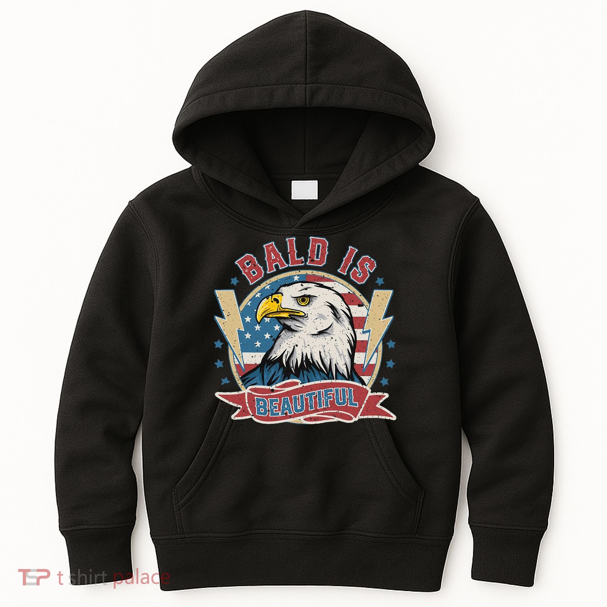 Bald Is Beautiful 4th Of July Independence Day Kids Hoodie