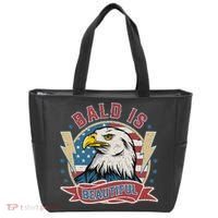 Bald Is Beautiful 4th Of July Independence Day Tote Bag thumb 0