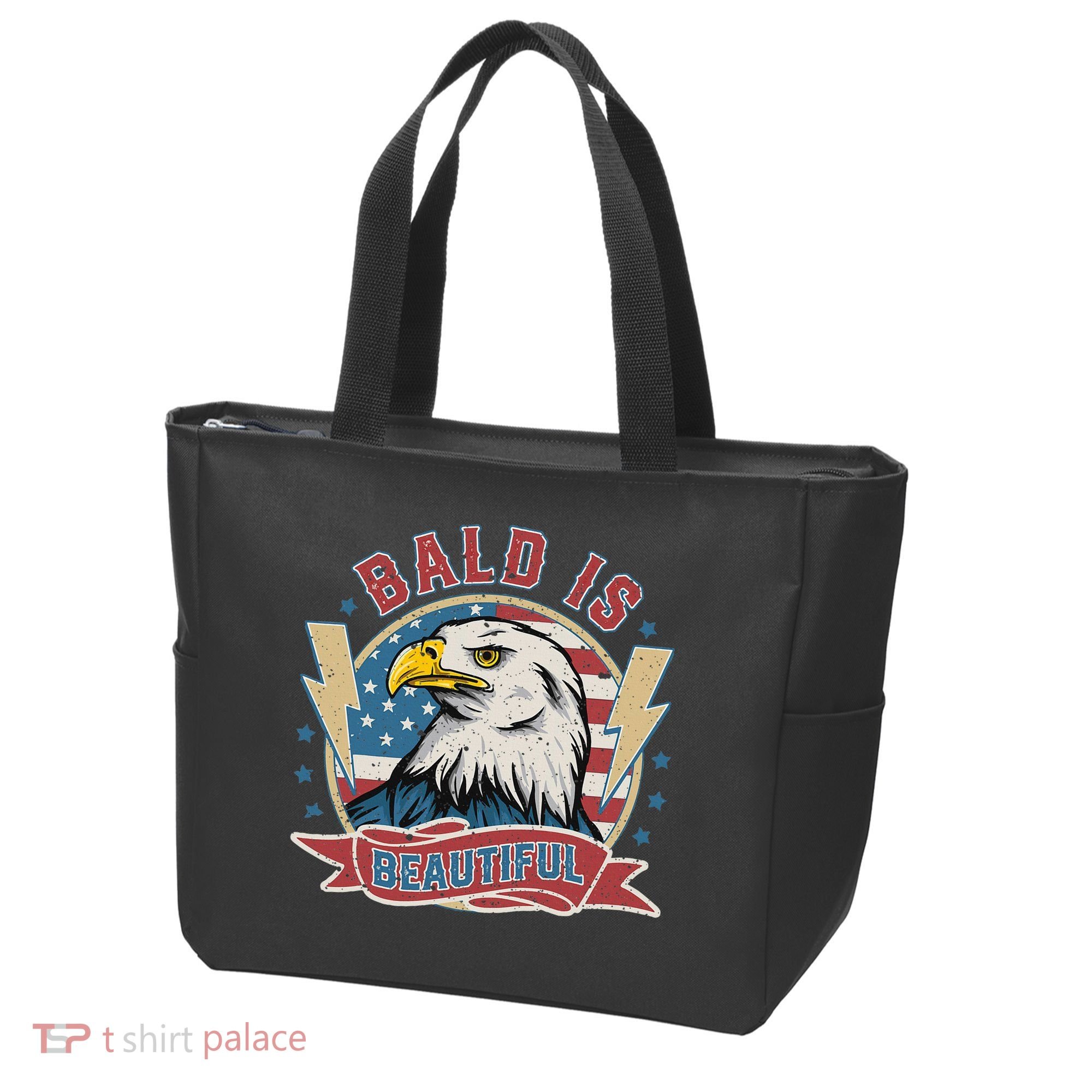 Bald Is Beautiful 4th Of July Independence Day Tote Bag