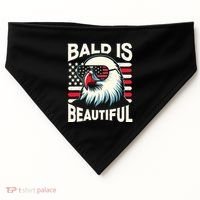 Bald Is Beautiful 4th Of July Usa Patriotic Funny Bald Eagle USA-Made Doggie Bandana thumb 0