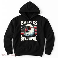 Bald Is Beautiful 4th Of July Usa Patriotic Funny Bald Eagle Hoodie thumb 0
