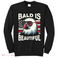 Bald Is Beautiful 4th Of July Usa Patriotic Funny Bald Eagle Sweatshirt thumb 0