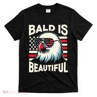 Bald Is Beautiful 4th Of July Usa Patriotic Funny Bald Eagle T-Shirt thumb 0