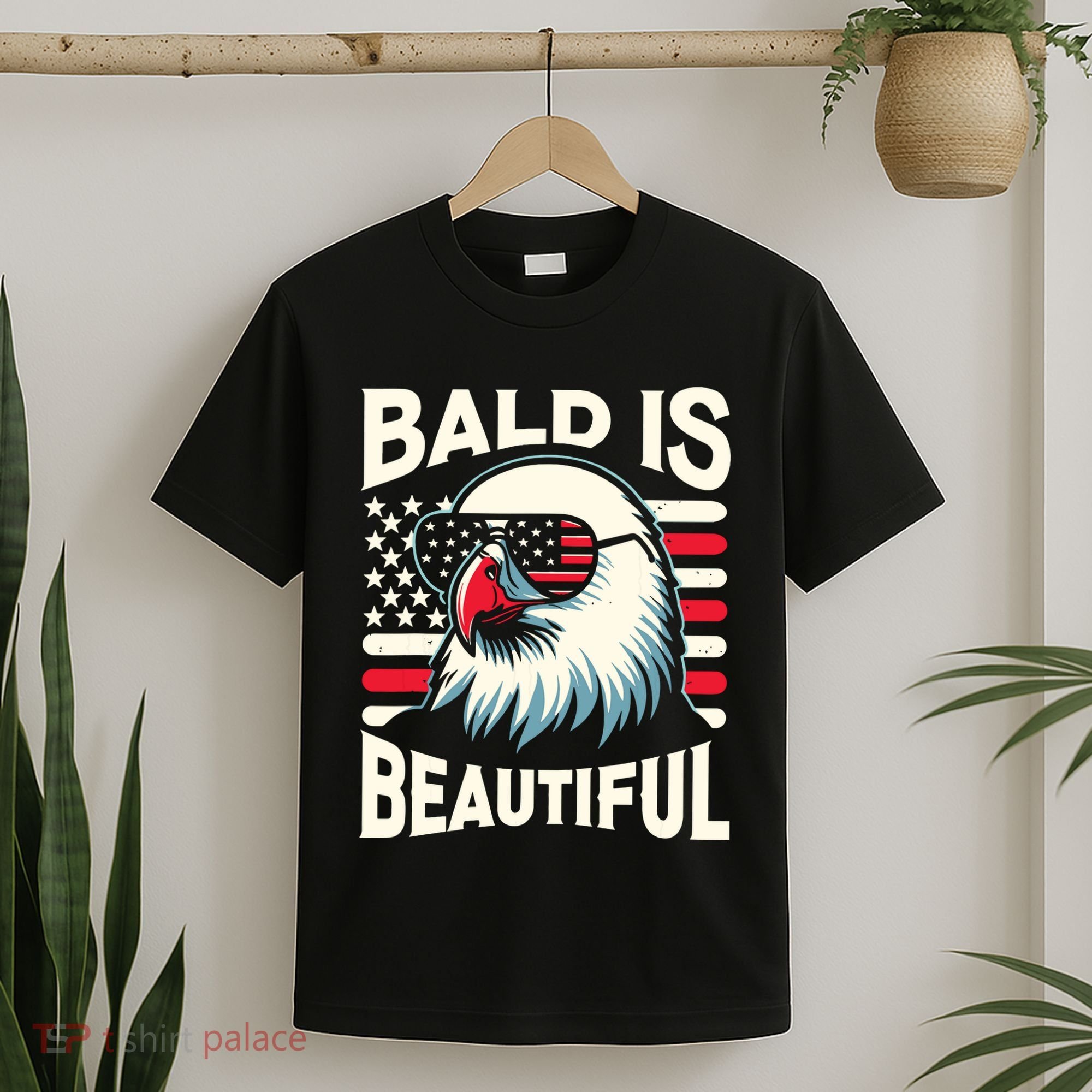Bald Is Beautiful 4th Of July Usa Patriotic Funny Bald Eagle T-Shirt