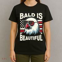 Bald Is Beautiful 4th Of July Usa Patriotic Funny Bald Eagle T-Shirt thumb 4