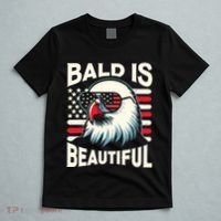 Bald Is Beautiful 4th Of July Usa Patriotic Funny Bald Eagle T-Shirt thumb 5