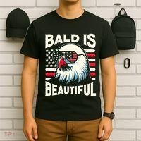 Bald Is Beautiful 4th Of July Usa Patriotic Funny Bald Eagle T-Shirt thumb 6