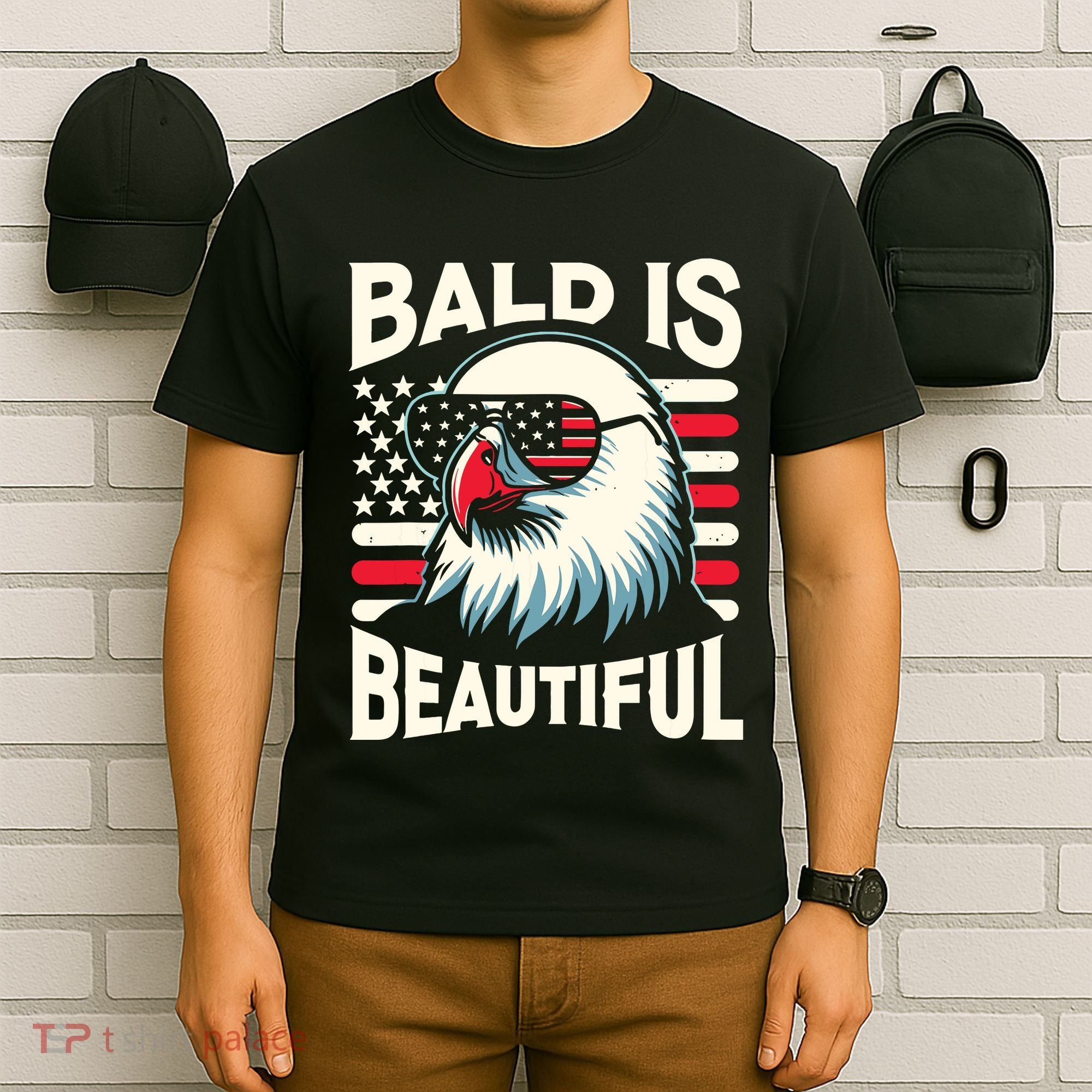 Bald Is Beautiful 4th Of July Usa Patriotic Funny Bald Eagle T-Shirt