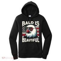 Bald Is Beautiful 4th Of July Usa Patriotic Funny Bald Eagle Women's Hoodie thumb 0