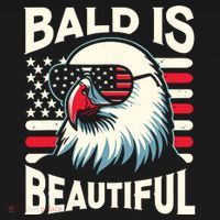 Bald Is Beautiful 4th Of July Usa Patriotic Funny Bald Eagle Women's Hoodie thumb 2