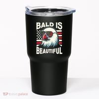 Bald Is Beautiful 4th Of July Usa Patriotic Funny Bald Eagle Tumbler thumb 0