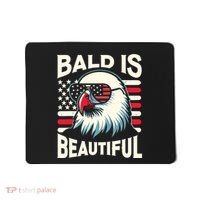 Bald Is Beautiful 4th Of July Usa Patriotic Funny Bald Eagle Mousepad thumb 0
