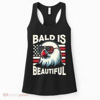 Bald Is Beautiful 4th Of July Usa Patriotic Funny Bald Eagle Women's Tank Top thumb 0