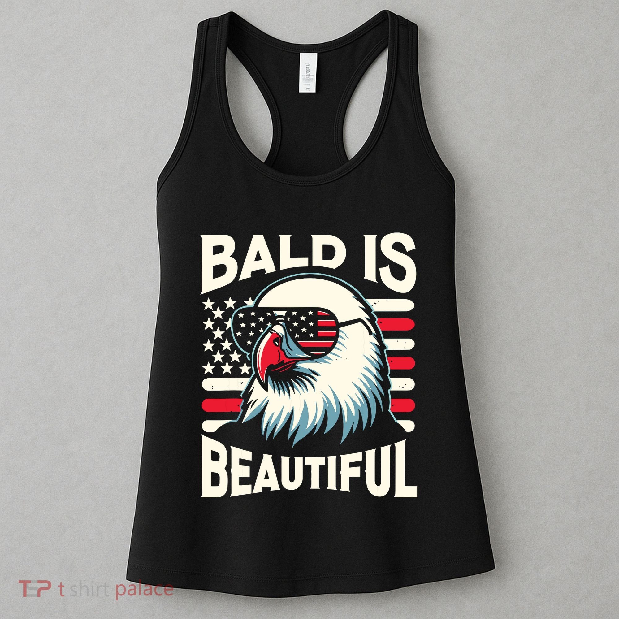 Bald Is Beautiful 4th Of July Usa Patriotic Funny Bald Eagle Women's Tank Top