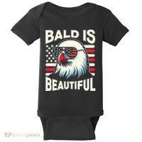 Bald Is Beautiful 4th Of July Usa Patriotic Funny Bald Eagle Baby Bodysuit thumb 0