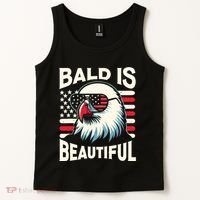 Bald Is Beautiful 4th Of July Usa Patriotic Funny Bald Eagle Tank Top thumb 2