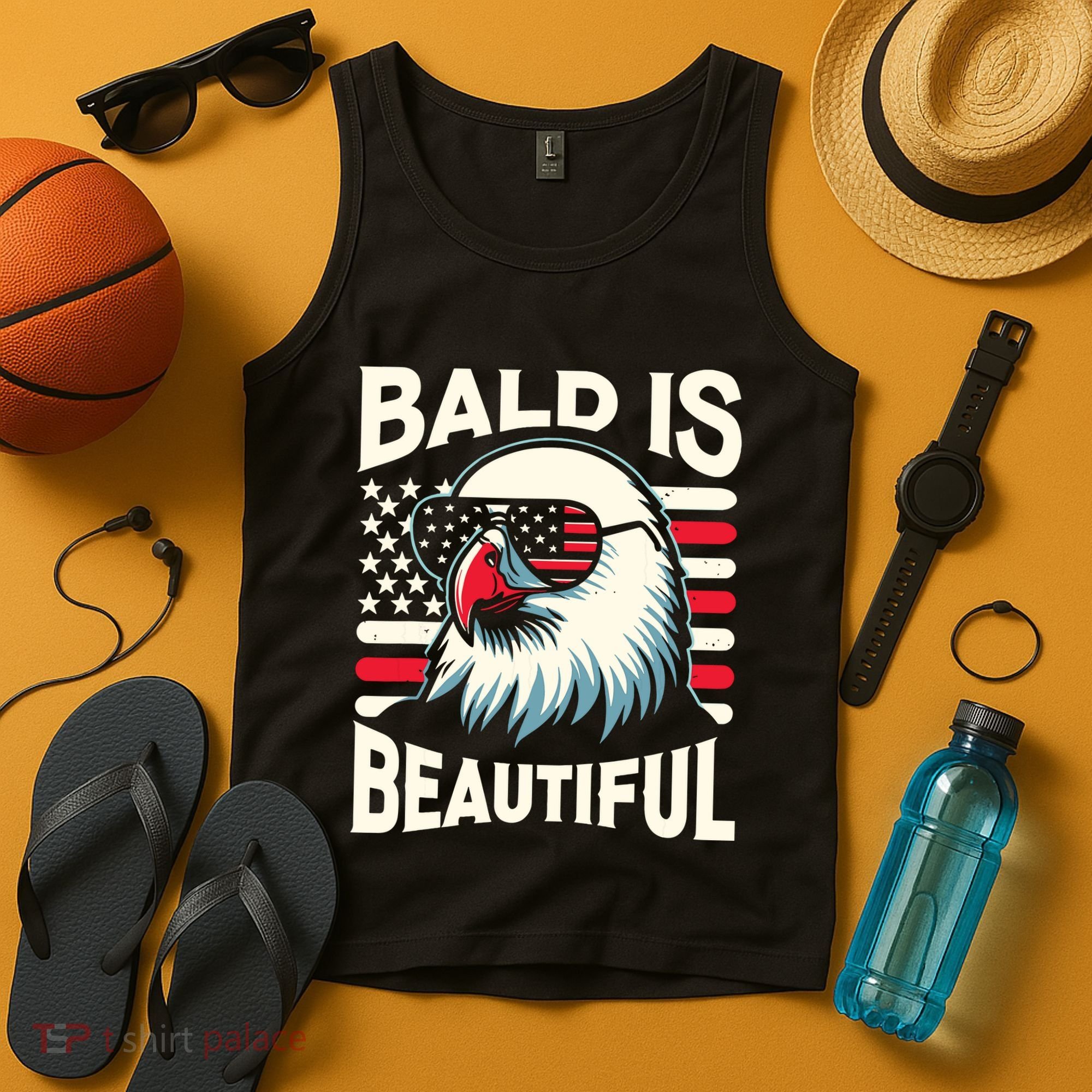 Bald Is Beautiful 4th Of July Usa Patriotic Funny Bald Eagle Tank Top