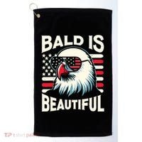 Bald Is Beautiful 4th Of July Usa Patriotic Funny Bald Eagle Golf Towel thumb 0