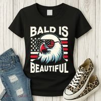 Bald Is Beautiful 4th Of July Usa Patriotic Funny Bald Eagle Women's T-Shirt thumb 3