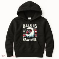Bald Is Beautiful 4th Of July Usa Patriotic Funny Bald Eagle Kids Hoodie thumb 0