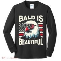 Bald Is Beautiful 4th Of July Usa Patriotic Funny Bald Eagle Kids Long Sleeve Shirt thumb 0