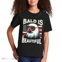 Bald Is Beautiful 4th Of July Usa Patriotic Funny Bald Eagle Kids T-Shirt thumb 2