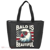 Bald Is Beautiful 4th Of July Usa Patriotic Funny Bald Eagle Tote Bag thumb 0