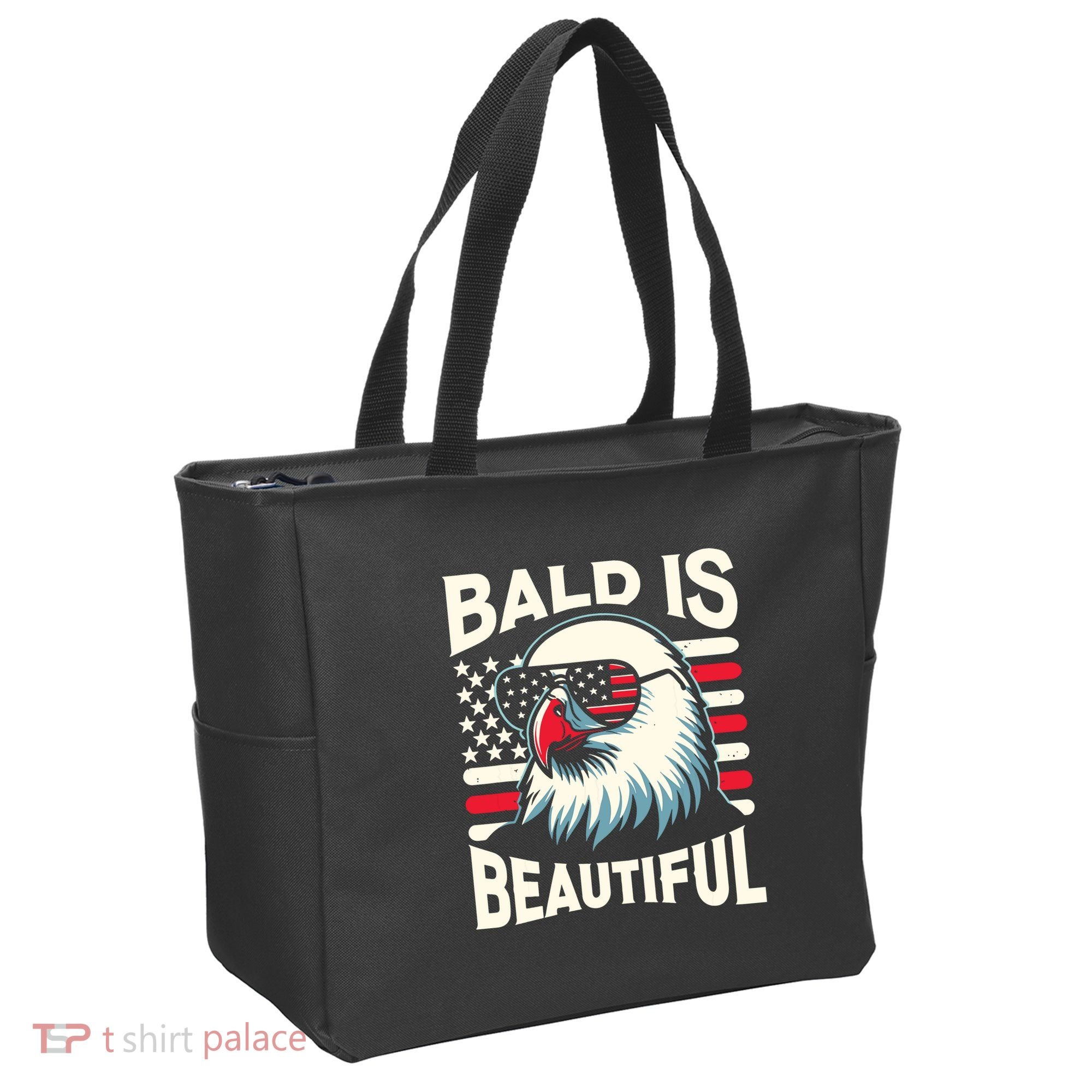 Bald Is Beautiful 4th Of July Usa Patriotic Funny Bald Eagle Tote Bag