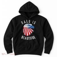 Bald Is Beautiful American Bald Eagle 4th Of July Patriotic Hoodie thumb 0