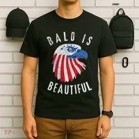 Bald Is Beautiful American Bald Eagle 4th Of July Patriotic T-Shirt thumb 6