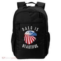 Bald Is Beautiful American Bald Eagle 4th Of July Patriotic Backpack thumb 0