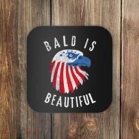 Bald Is Beautiful American Bald Eagle 4th Of July Patriotic Coaster thumb 0