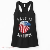 Bald Is Beautiful American Bald Eagle 4th Of July Patriotic Women's Tank Top thumb 0
