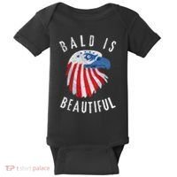Bald Is Beautiful American Bald Eagle 4th Of July Patriotic Baby Bodysuit thumb 0