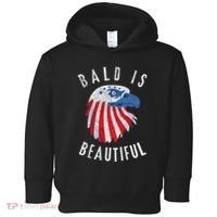 Bald Is Beautiful American Bald Eagle 4th Of July Patriotic Toddler Hoodie thumb 0