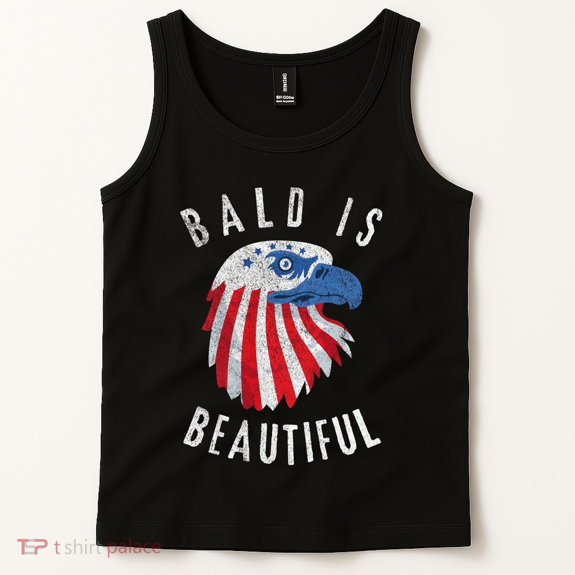Bald Is Beautiful American Bald Eagle 4th Of July Patriotic Tank Top