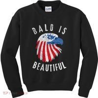 Bald Is Beautiful American Bald Eagle 4th Of July Patriotic Kids Sweatshirt thumb 0