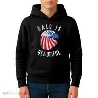 Bald Is Beautiful American Bald Eagle 4th Of July Patriotic Kids Hoodie thumb 4